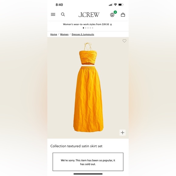 J.Crew collection NWT textured satin skirt set lined with pockets sz L set - Picture 3 of 16